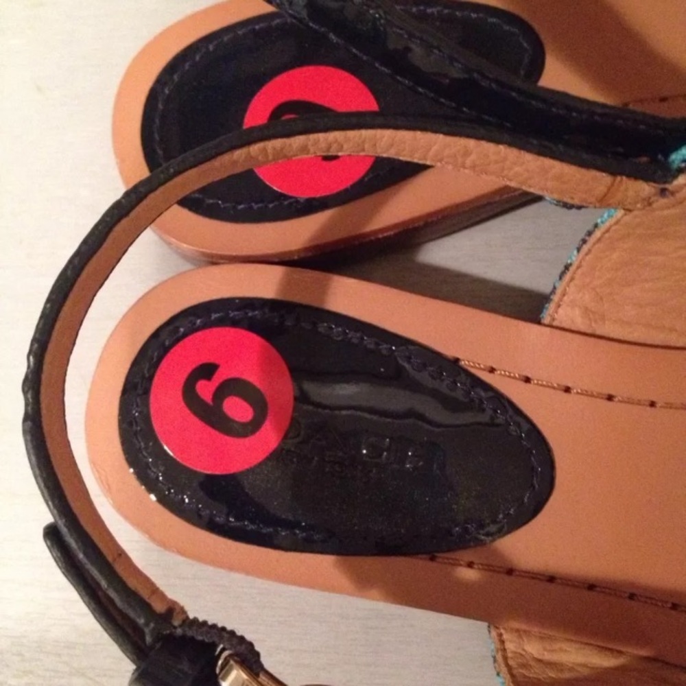 Coach thong sandals blue navy turquoise 6 - Picture 3 of 7